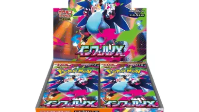 Pokemon TCG Inferno X Japanese booster box packaging featuring Mega Charizard X artwork with Japanese text